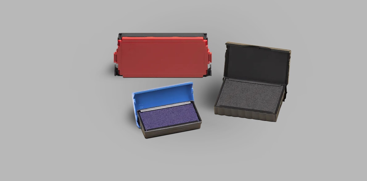 Selfinking Stamp Ink pads & Refill Stamp Pads Blue, Black , Red Ink